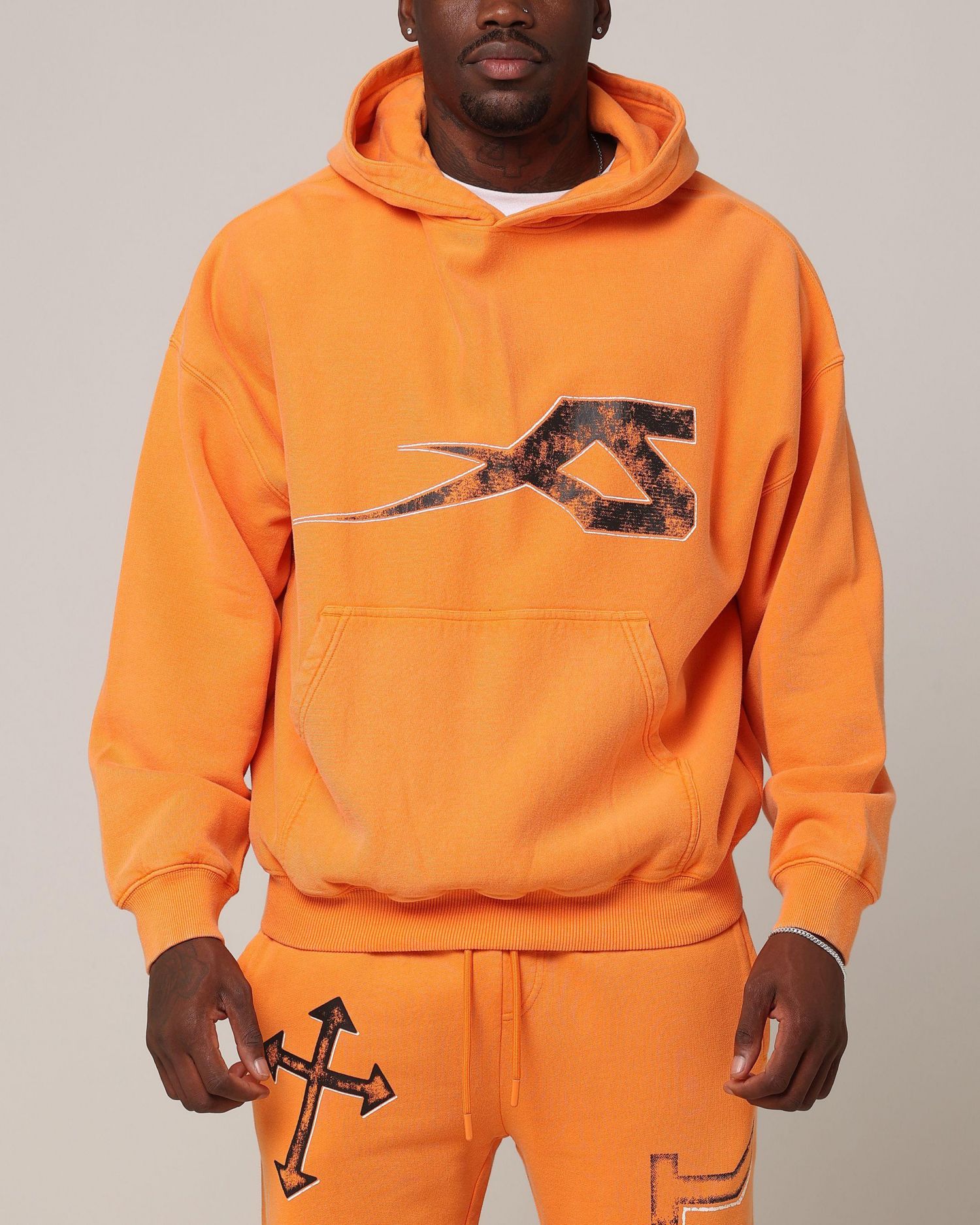 Men's SSIX Vintage Hoodie, Orange, XXXLarge