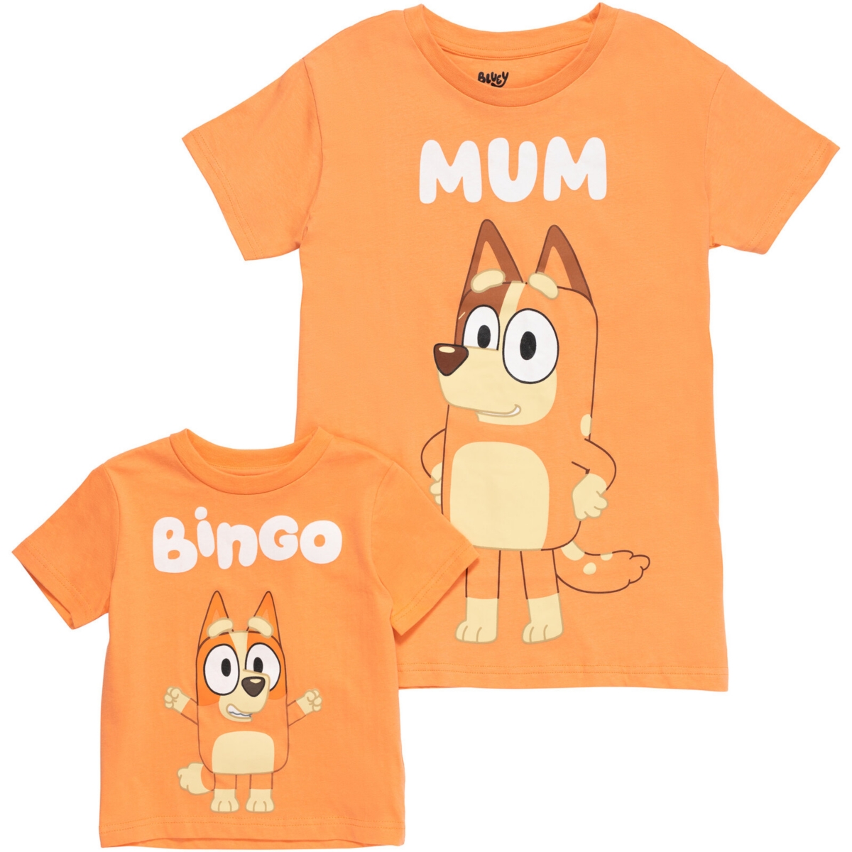 Bluey Girls Adult Matching Family T-Shirt (X-Small - 2XL) - orange