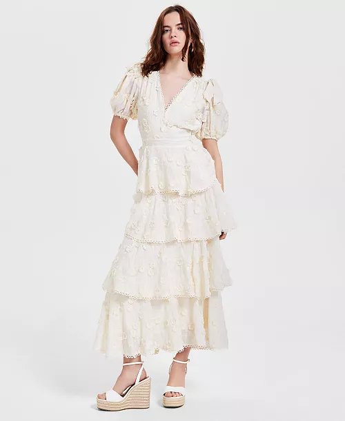 women's arianell v-neck embroidered dress