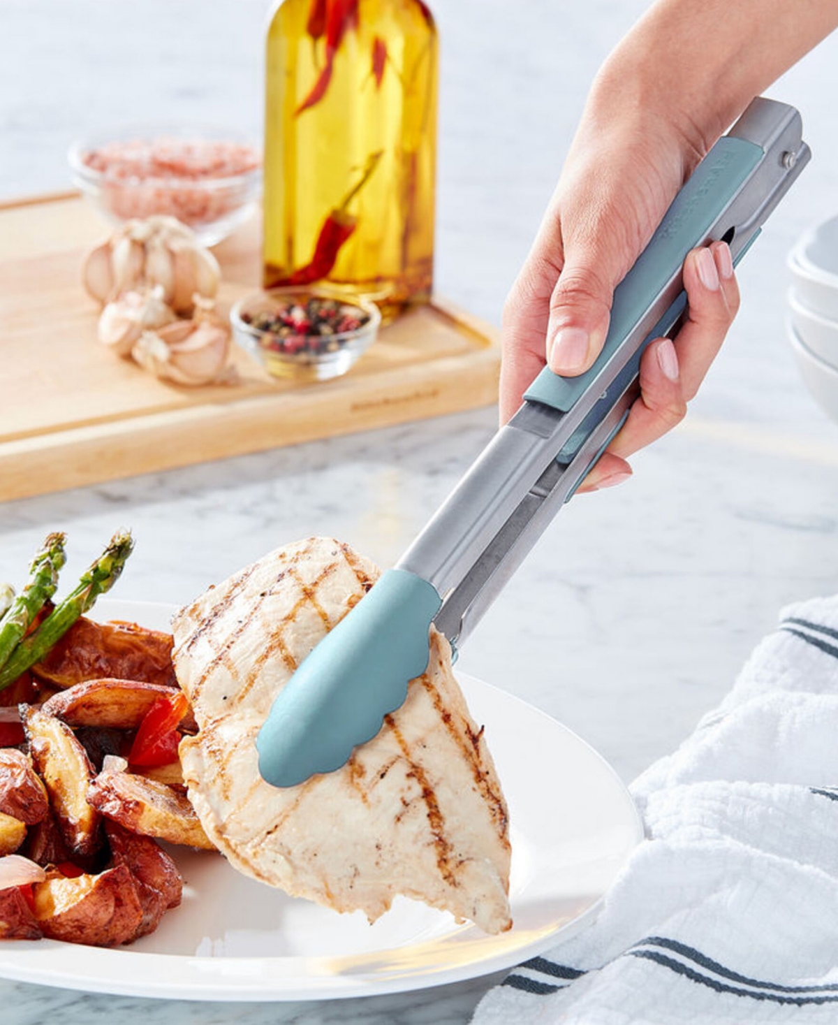 Kitchenaid Slide 12" Lock Tongs In Mineral Water