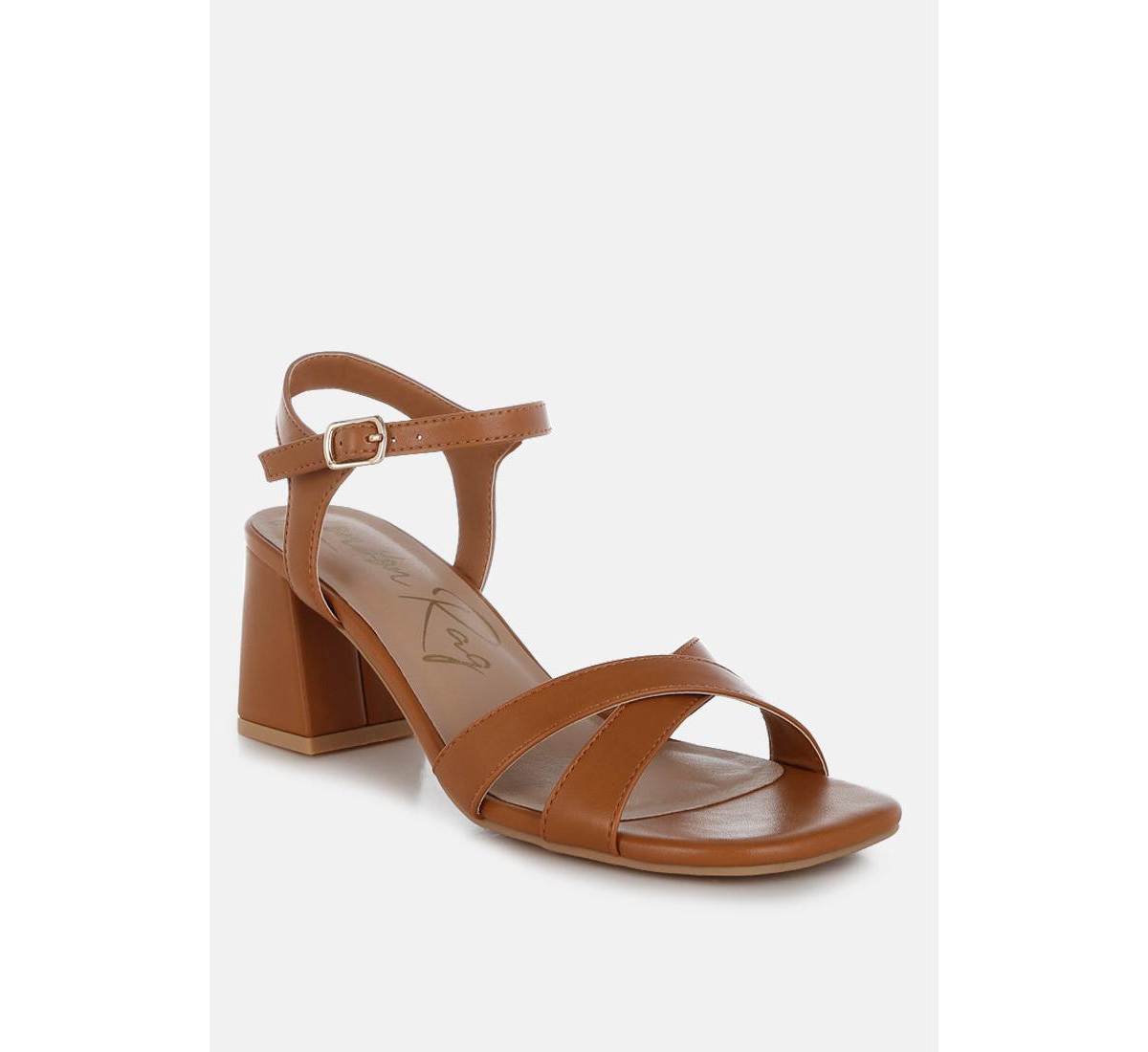 London Rag Edessa Square Toe Block Heel Sandals