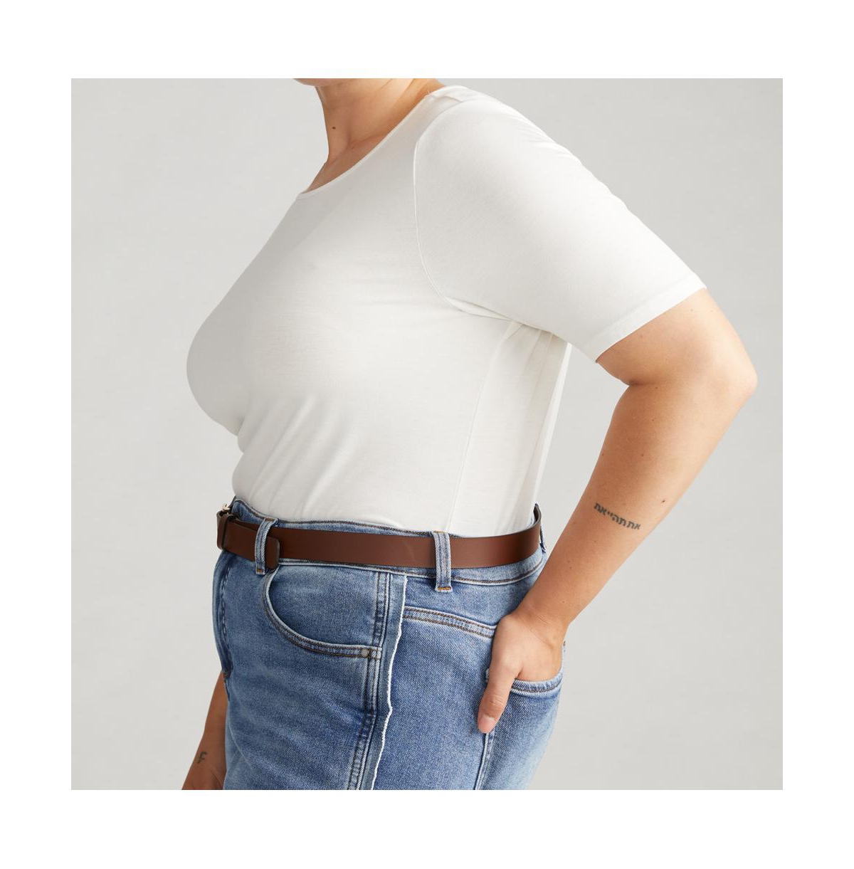 Universal Standard Plus Size Lily Liquid Jersey Crew Neck Stovepipe Tee