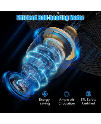 16 Inch Pedestal Standing Fan Oscillating Pedestal Fan with 3 Speeds and Adjustable Height