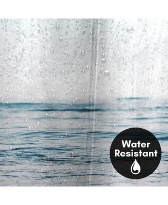 71x74 Blue Wave and Sand Shower Curtain - 100% Polyester Shower Curtain