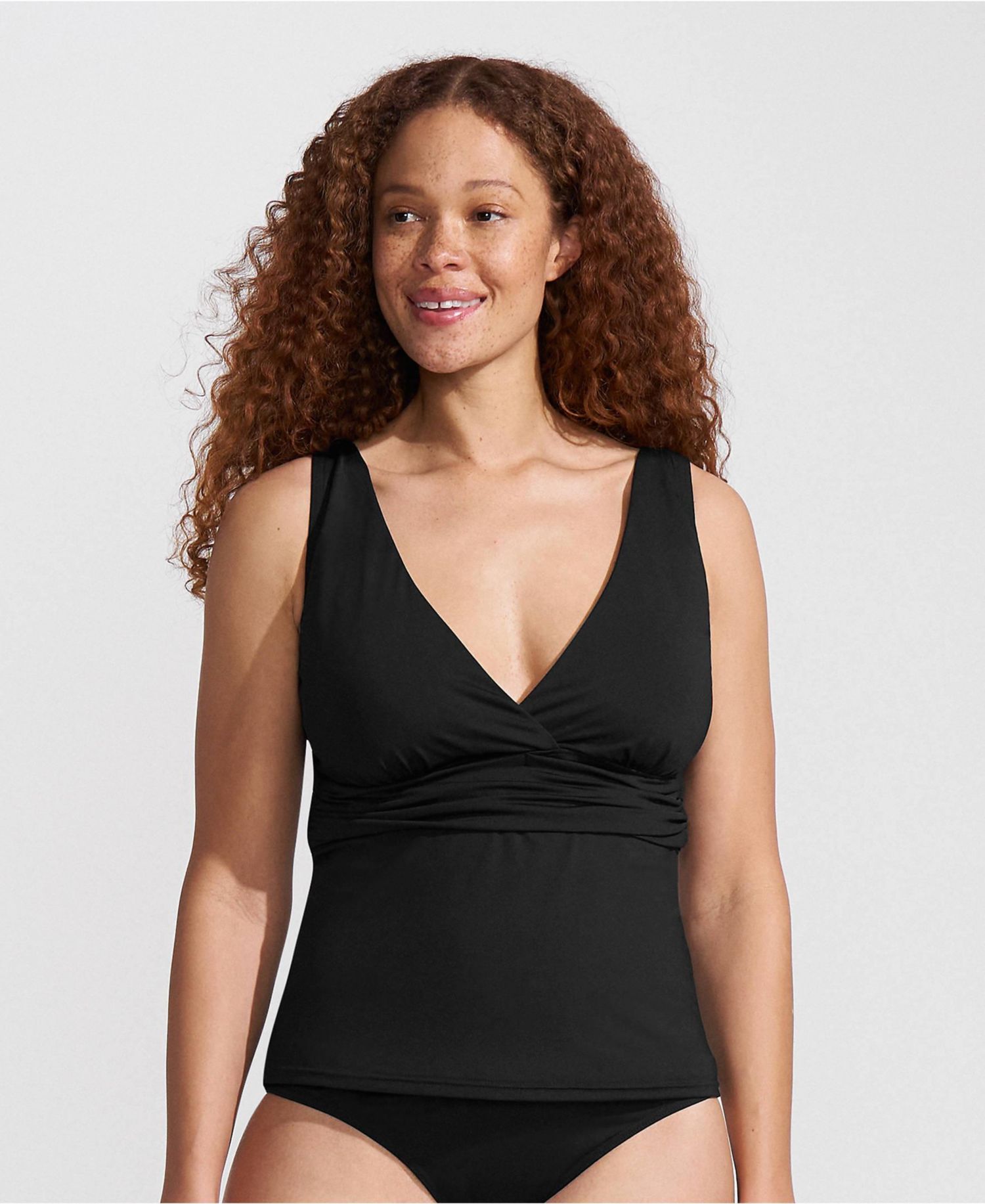 Women's Chlorine Resistant Plunge X-Back Tankini Swimsuit Top