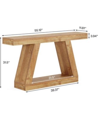 1 Pc Wood Console Table 55 Inch Farmhouse Rustic Sofa Table Storage Industrial Entryway Hallway Living Room