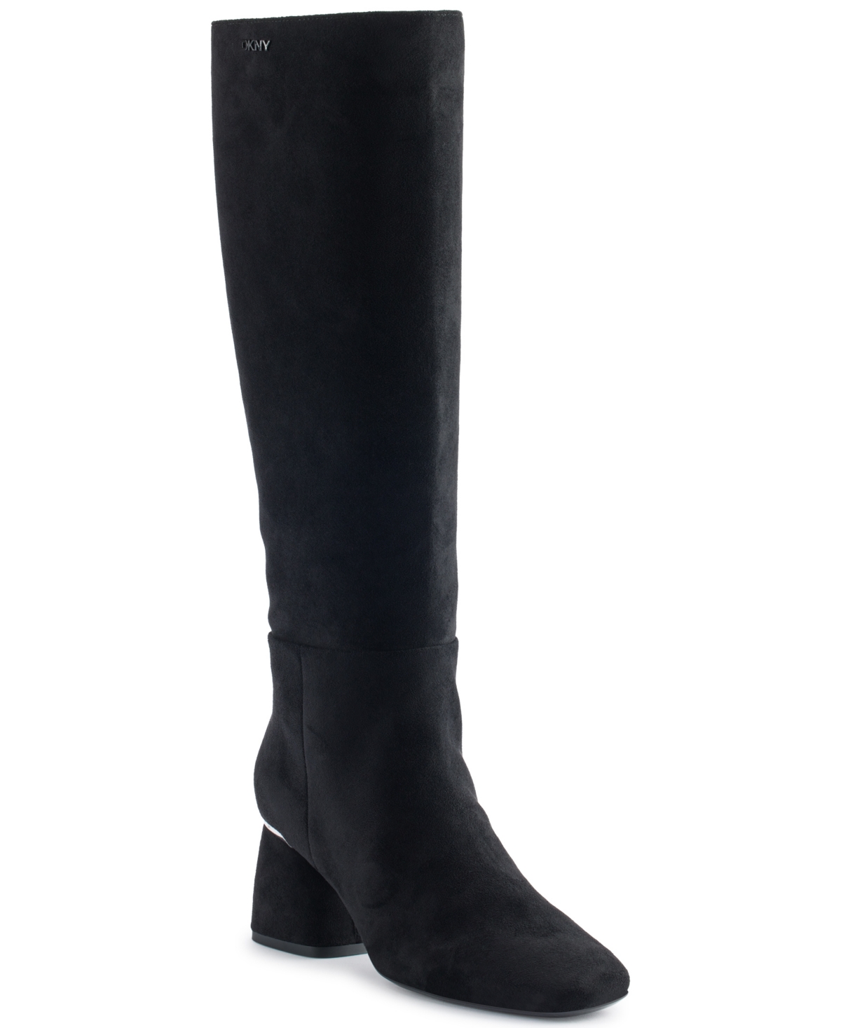Dkny Cana Knee High Block Heel Boot In Black