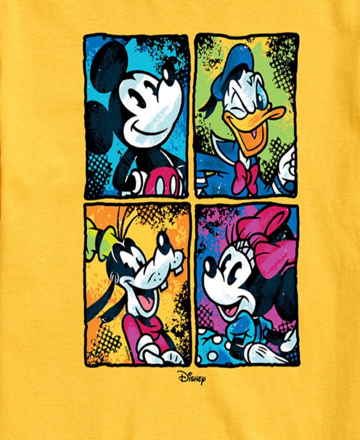 Airwaves Men's Disney Characters Grid Short Sleeve Tee In Yellow