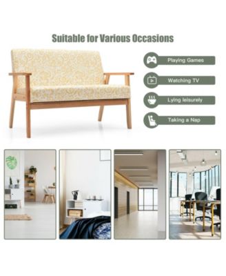 Modern Fabric Loveseat Sofa Couch Upholstered 2-Seat Armchair