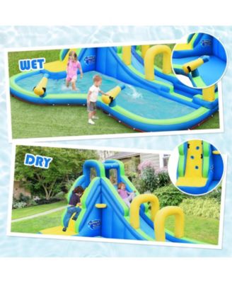 Inflatable Water Slide Kids Bounce House with Water Cannons and Hose Without Blower