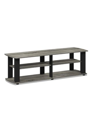 The Entertainment Center TV Stand, French Oak Grey & Black - 13.4 x 43.3 x 13.1 in.