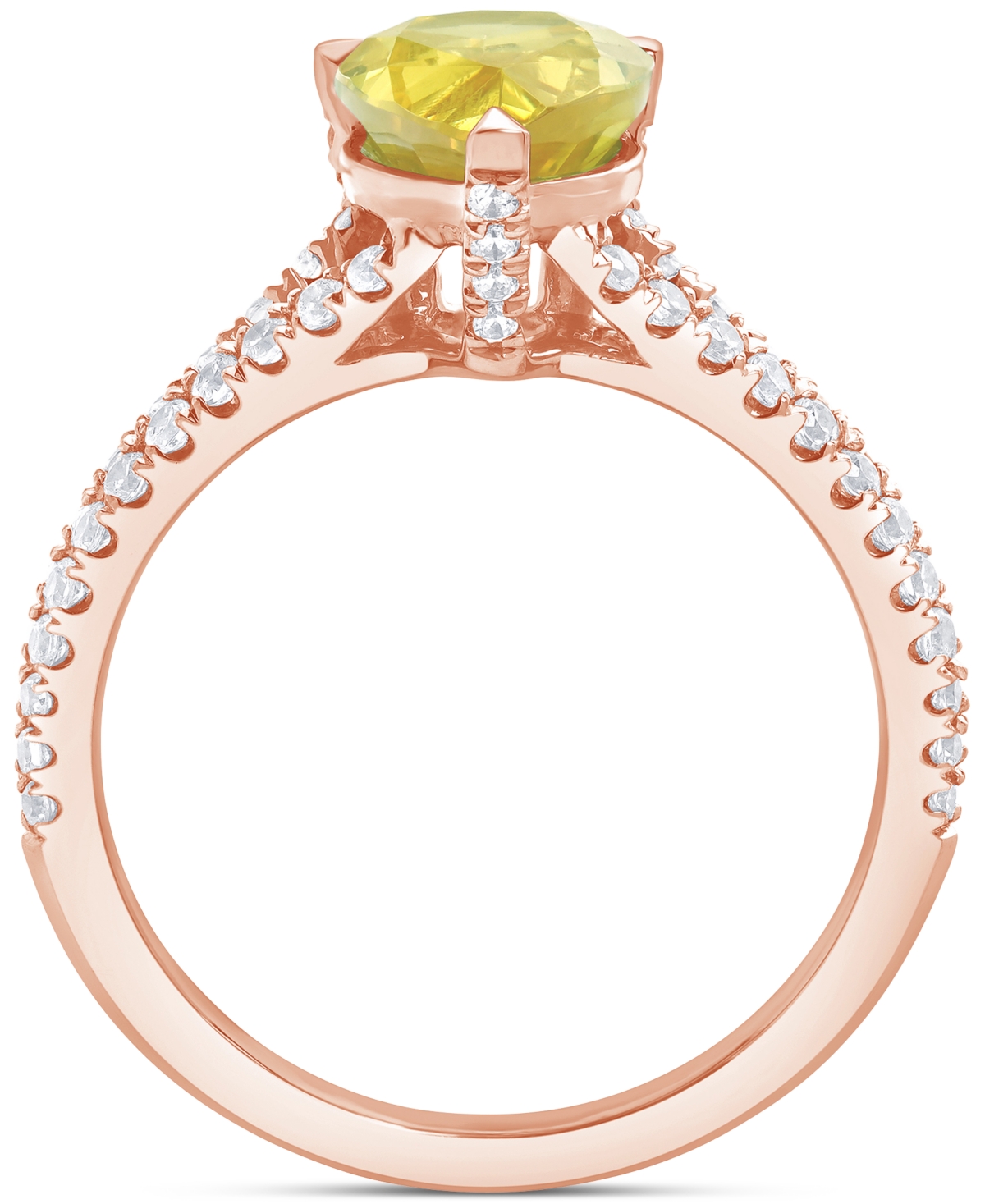 Badgley Mischka Igi Certified Lab Grown Yellow Diamond Pear-shaped Engagement Ring (2-3/8 Ct. T.w.) In 14k White, Ye In Rose Gold