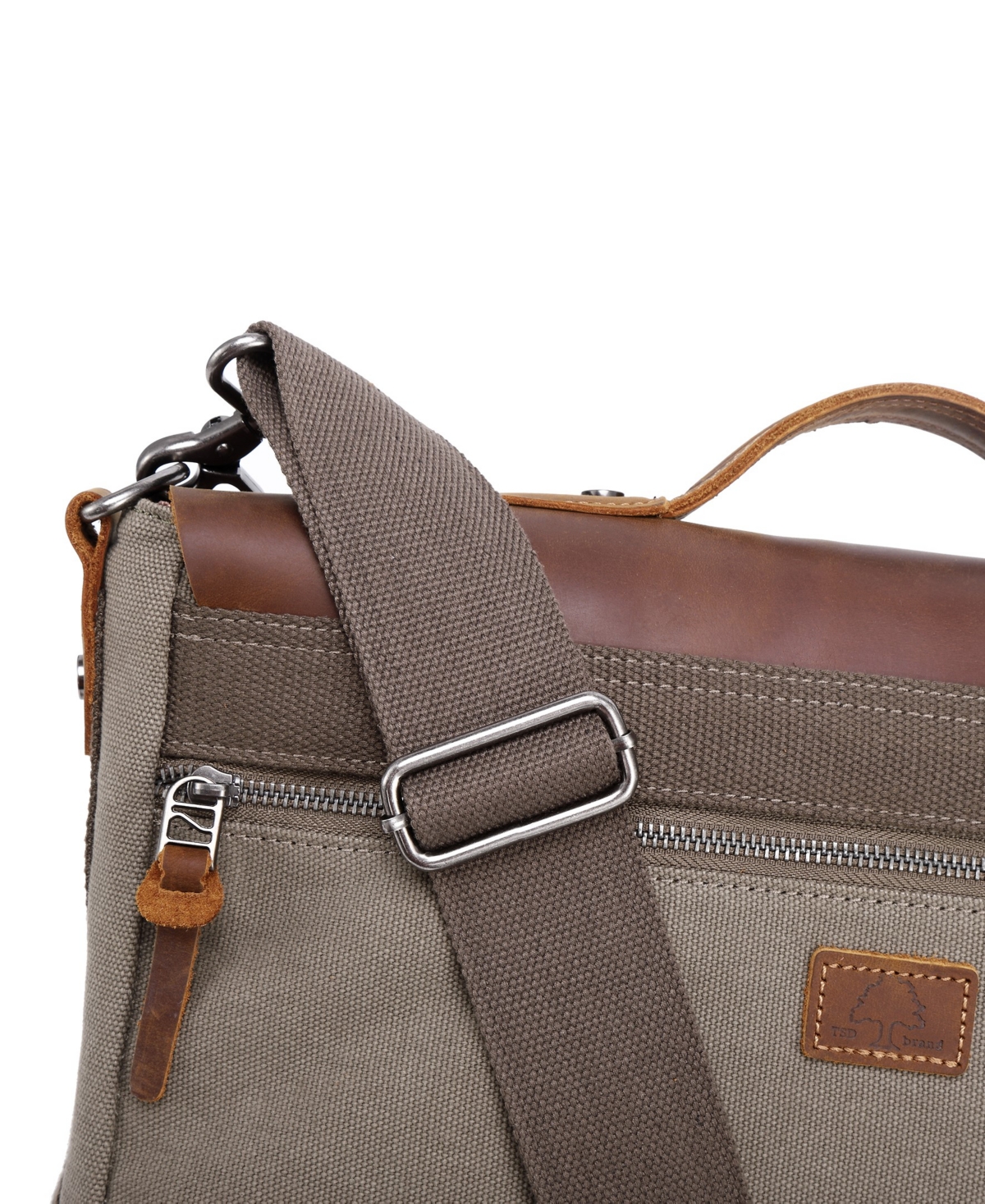 Tsd Brand Hudson Canvas Messenger Bag In Green