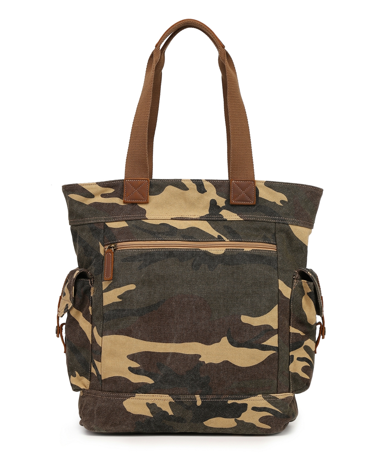 Tsd Brand Leaf Hill Large Tote Bag In Khaki Camo