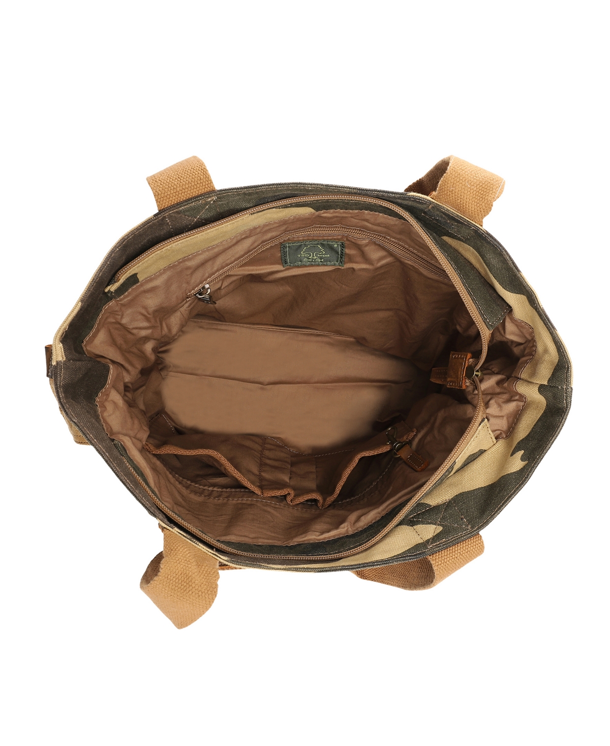 Tsd Brand Leaf Hill Large Tote Bag In Khaki Camo