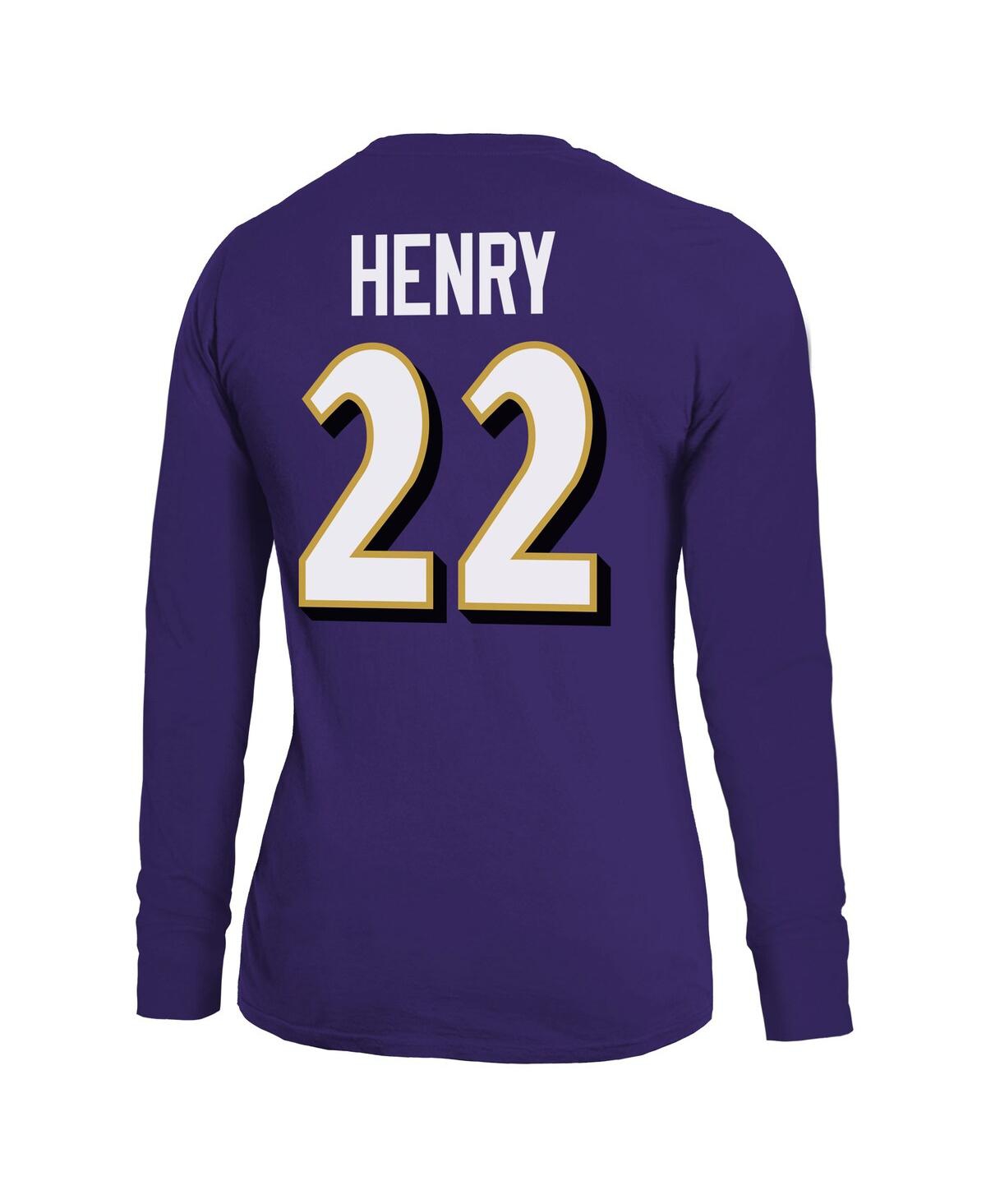 Majestic Women's Derrick Henry Purple Baltimore Ravens Name Number Long Sleeve T-shirt In Purple