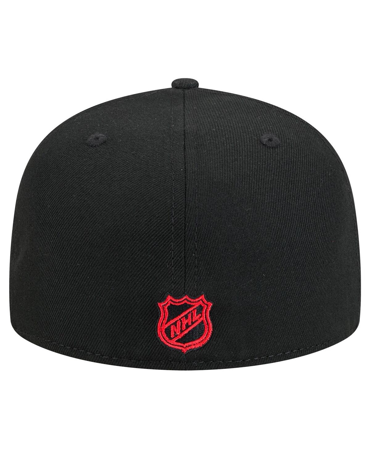 New Era Men's Black Chicago Blackhawks Core 59fifty Fitted Hat In Black