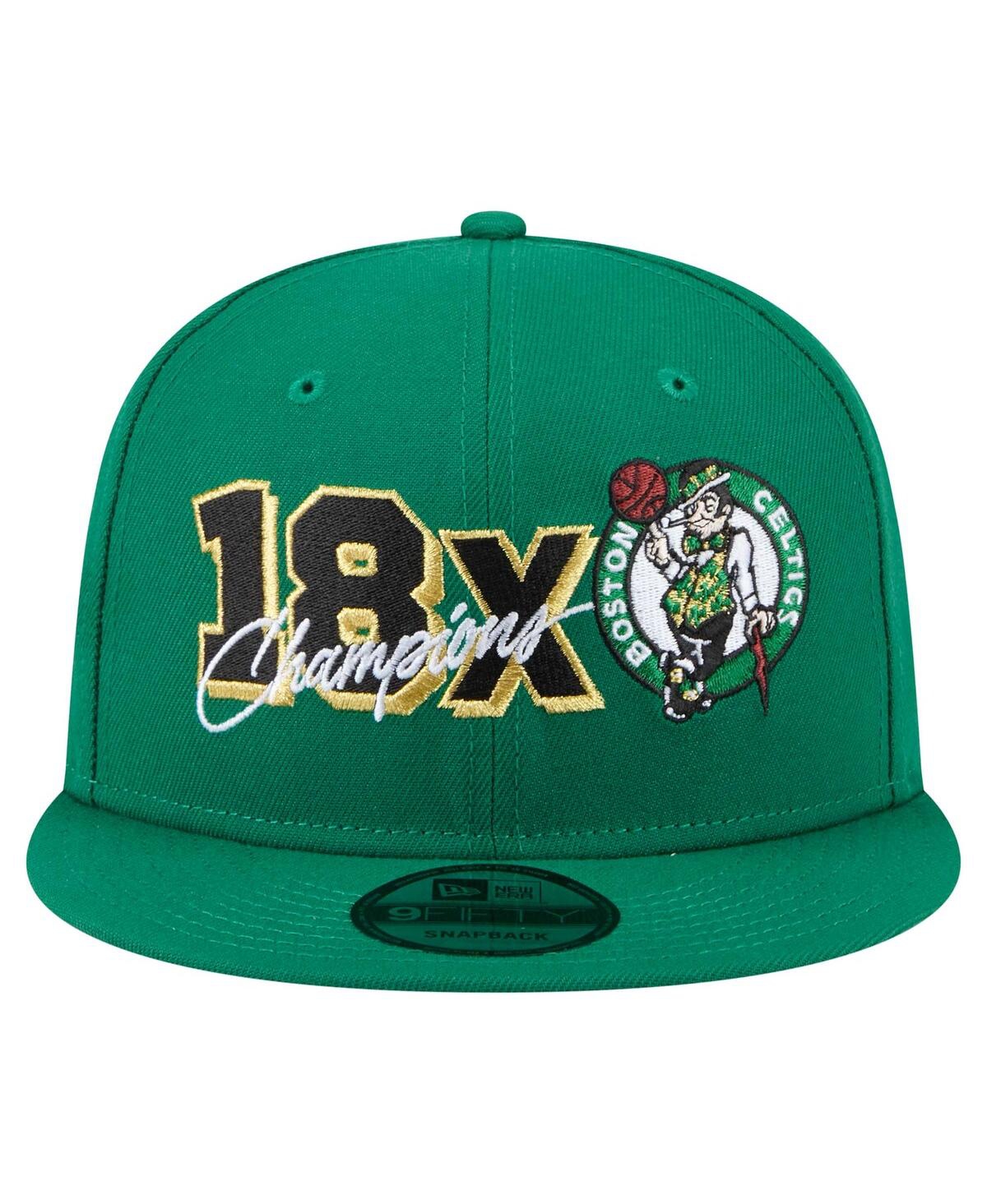 New Era Men's Kelly Green Boston Celtics Big 18x Champs 9fifty Snapback Hat In Kelly Green