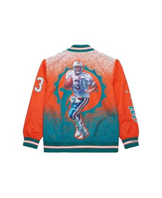 Men's Dan Marino Aqua Miami Dolphins Retired Player Graphic Full-Snap Satin Jacket