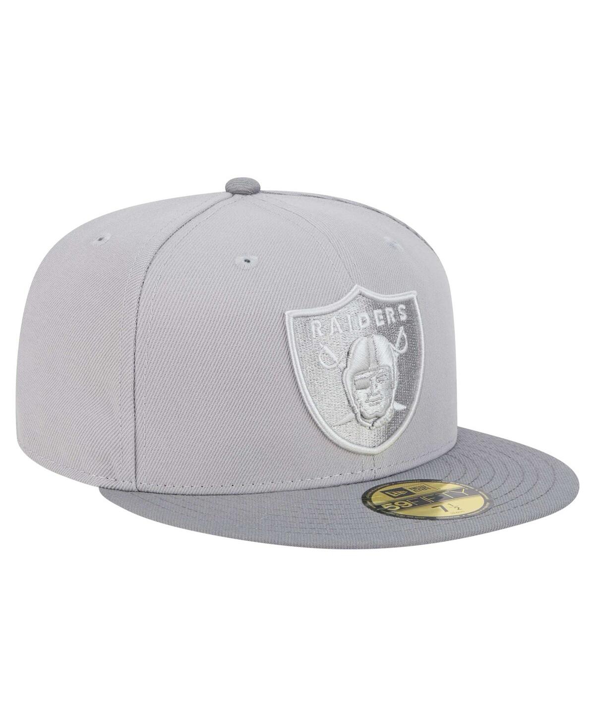 New Era Men'sGraphite Las Vegas Raiders Iron Cloud 59FIFTY Fitted Hat - Gray, Graphite