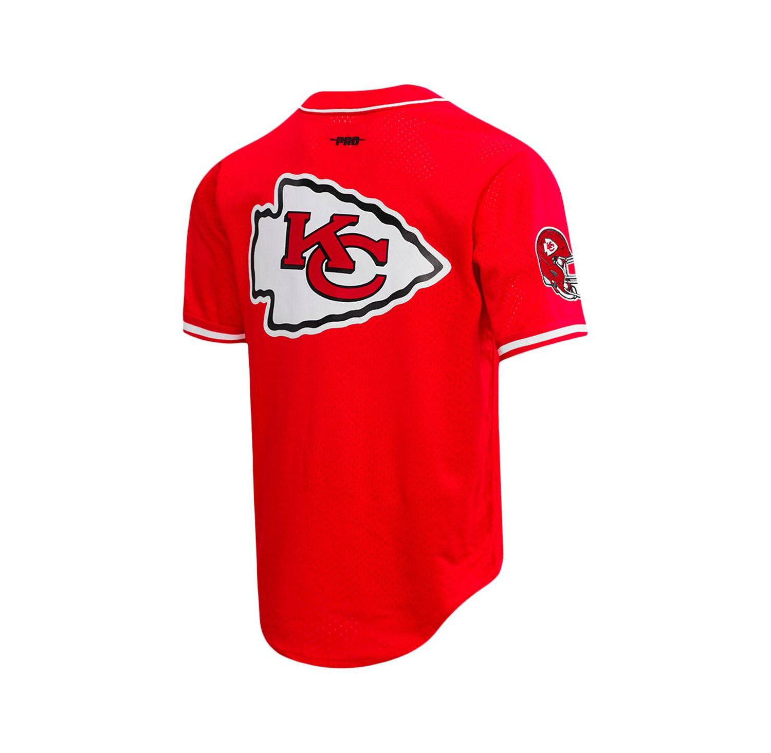 Men's Travis Kelce Red Kansas City Chiefs Mesh Button-Up Baseball Jersey