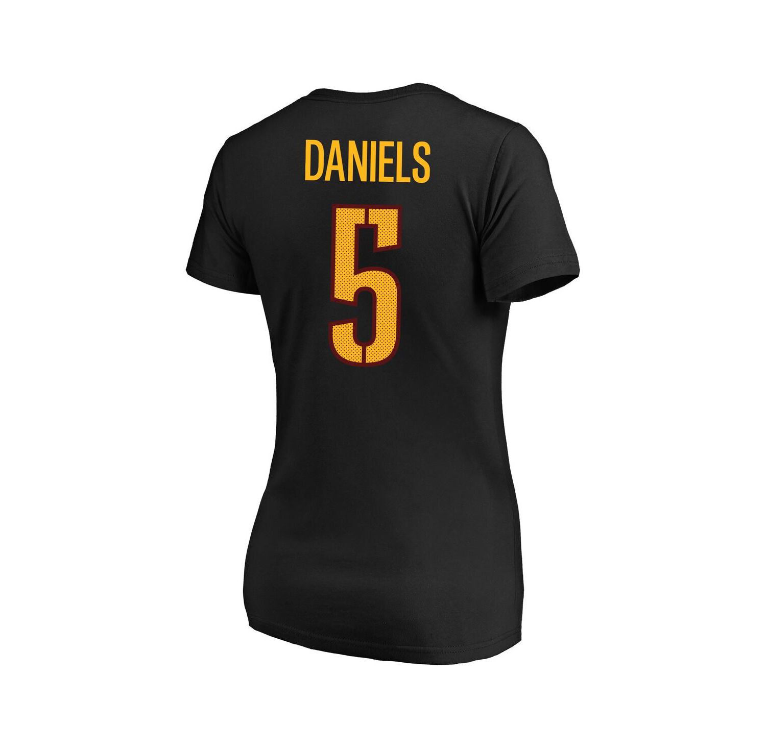 Women's Jayden Daniels Black Washington Commanders Plus Size Player Name & Number V-Neck T-Shirt