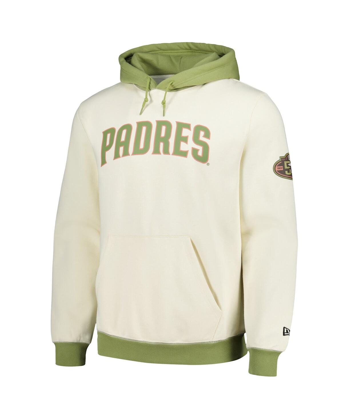 New Era Men's Cream/green San Diego Padres Color Pop Pullover Hoodie In Cream,green