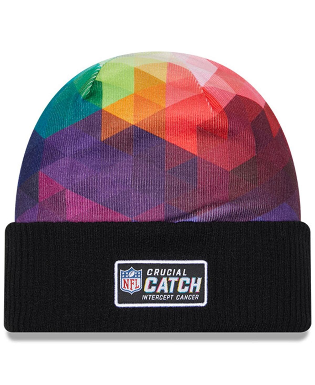 New Era Big Boys And Girls Black New York Giants 2023 Nfl Crucial Catch Cuffed Knit Hat In Black