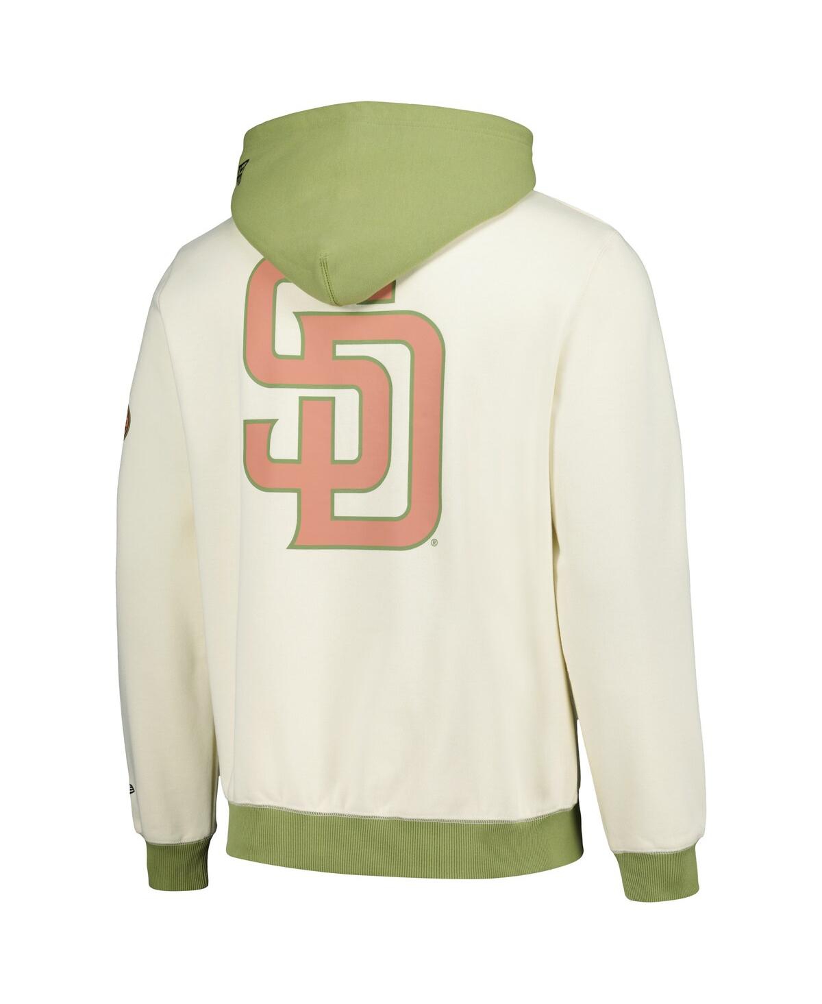New Era Men's Cream/green San Diego Padres Color Pop Pullover Hoodie In Cream,green