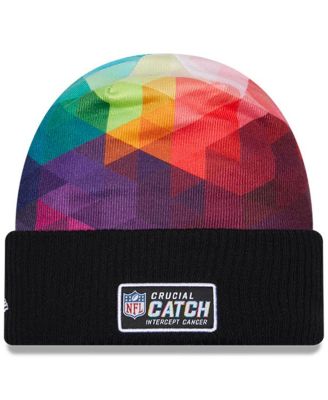 Big Boys and Girls Black New England Patriots 2023 NFL Crucial Catch Cuffed Knit Hat