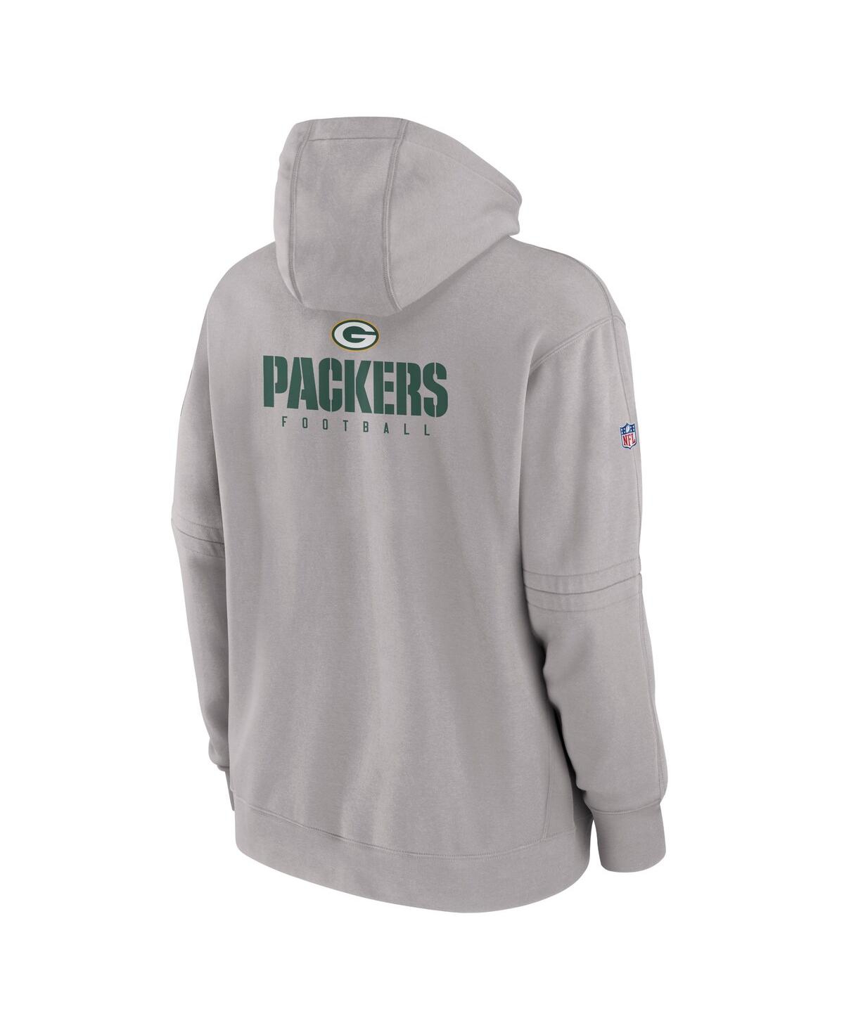 Nike Men'sGreen Bay Packers Sideline Club Fleece Pullover Hoodie - Gray