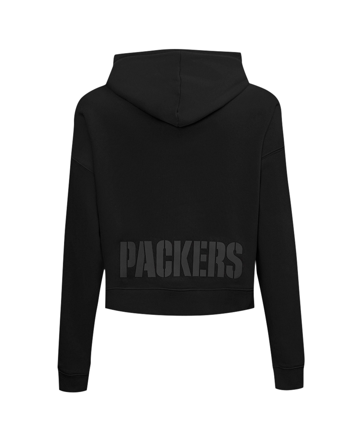Pro Standard Women'sGreen Bay Packers Jeweled Cropped Pullover Hoodie - Black
