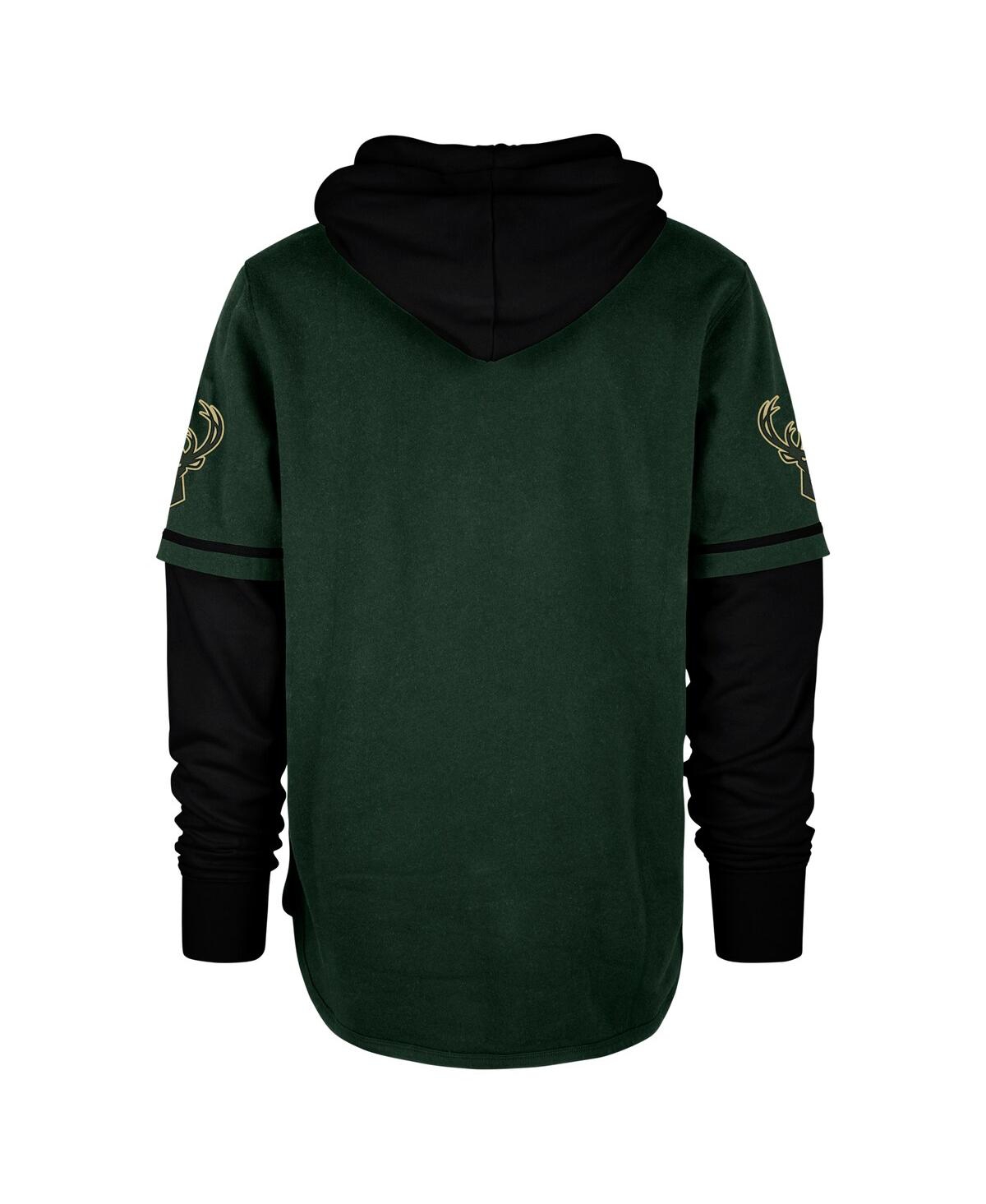 '47 Brand Men'sMilwaukee Bucks Trifecta Shortstop Pullover Hoodie - Hunter Green