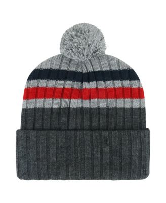 Men's Gray Washington Capitals Stack Patch Cuffed Knit Hat with Pom