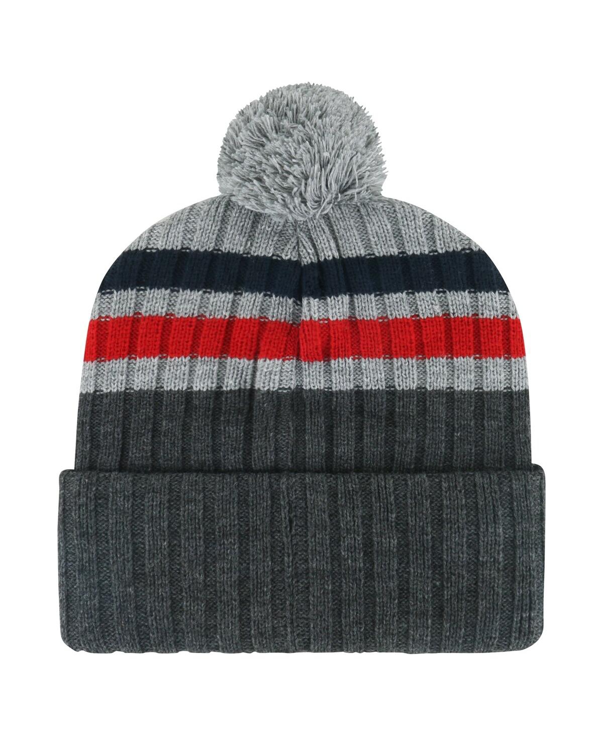 '47 Brand Men'sWashington Capitals Stack Patch Cuffed Knit Hat with Pom - Gray