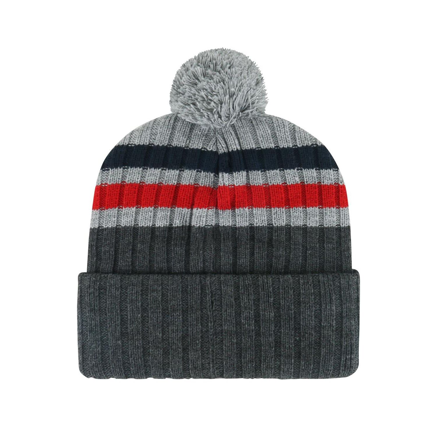 Men's Gray Washington Capitals Stack Patch Cuffed Knit Hat with Pom