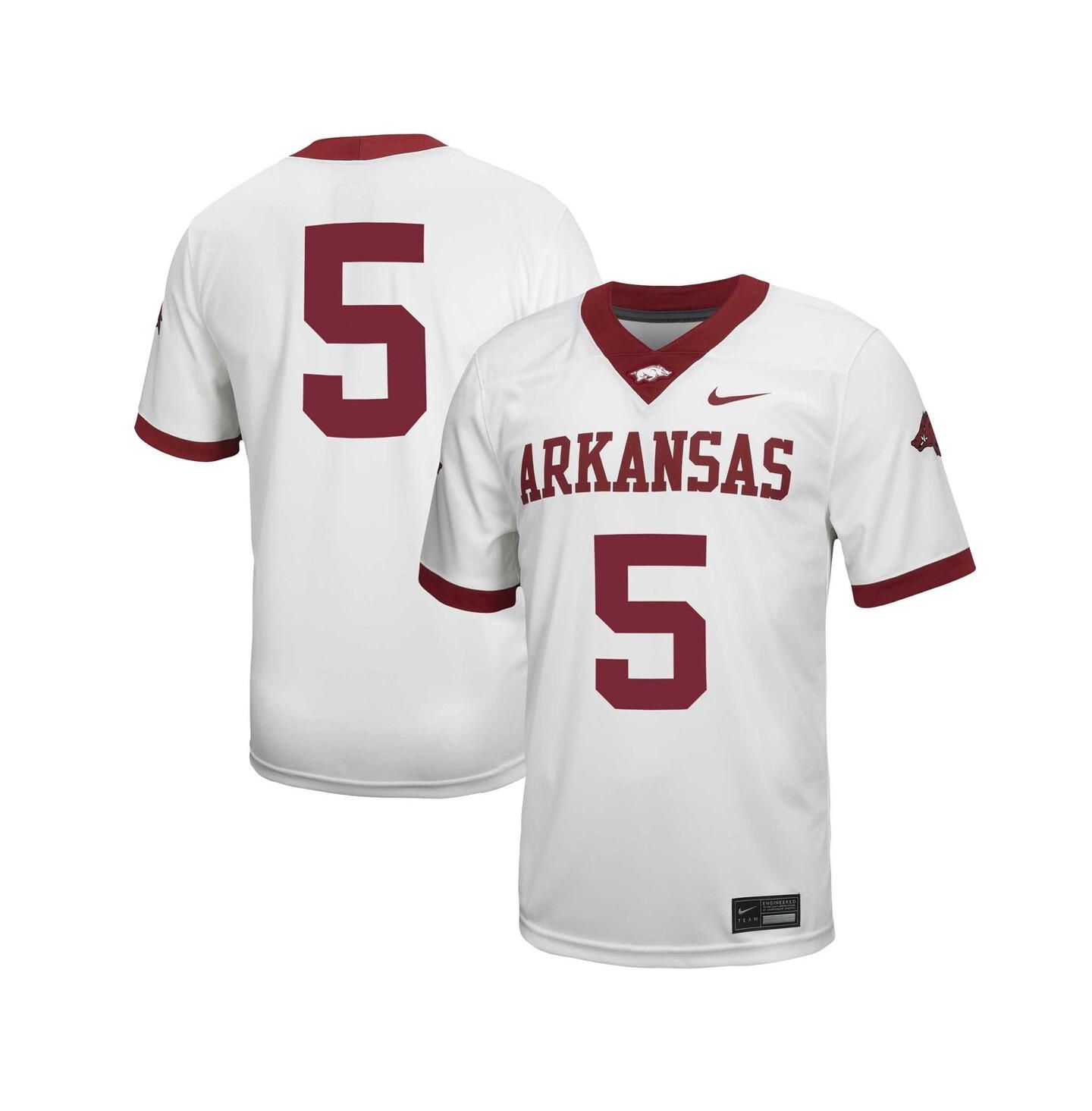 Мужской топ Nike 5 White Arkansas Razorbacks Untouchable Football Jersey — фото 1