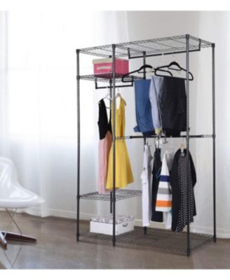 Portable Steel Closet Hanger Storage Rack Organizer