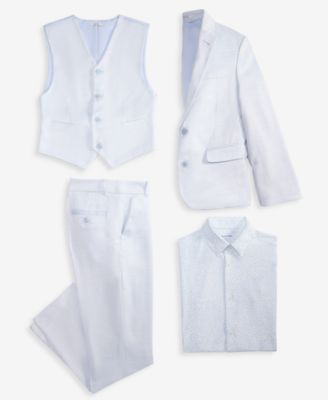 Calvin Klein Big Boys Stretch Ocean Sharkskin Jacket In Light Blue