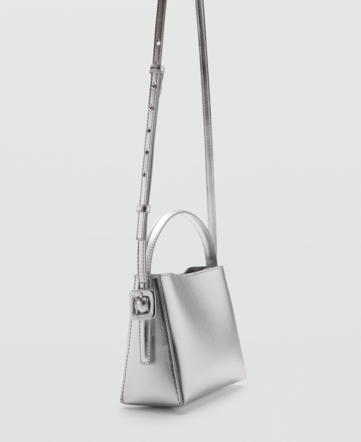 Mango Women's Metallic Mini-Shopper Bag