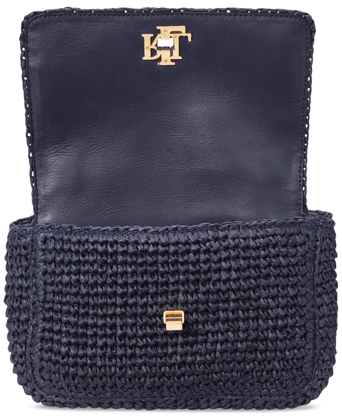 Ralph Lauren Woven Sophee Crossbody Bag In Navy