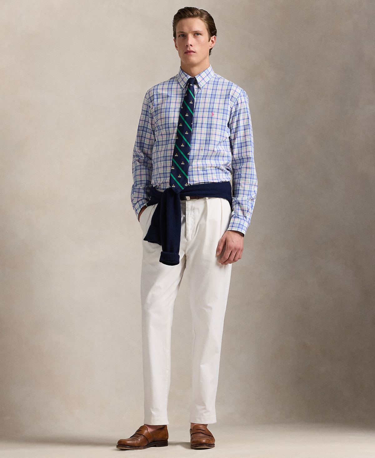 Polo Ralph Lauren Men's Slim-fit Stretch Poplin Shirt In Blue,green
