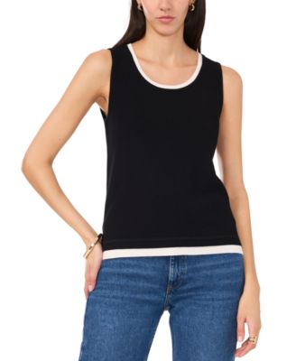 Vince Camuto - Women's Contrast-Trim Sleeveless Top