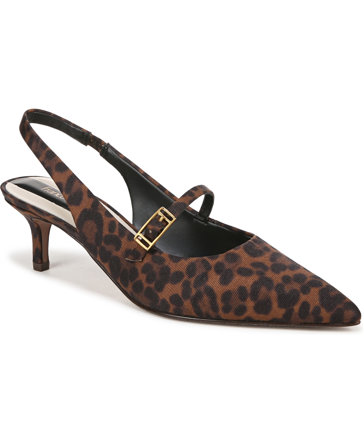 Franco Sarto Women's Khloe Pointed Toe Slingback Pumps In Multi Tan Leopard Print Fabric