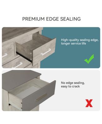 6 Drawer Dresser for Bedroom, Modern Chest of Drawers, 31.5 Inch Wide Storage Cabinet with Sturdy Legs, Tall Dresser Storage Tower for Closet Bedroom Entryway Living Room