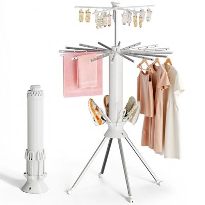 No-Assembly Foldable Clothes Drying Rack with Wheels, Double-Layer Heavy-Duty Laundry Stand for Indoor & Outdoor Use