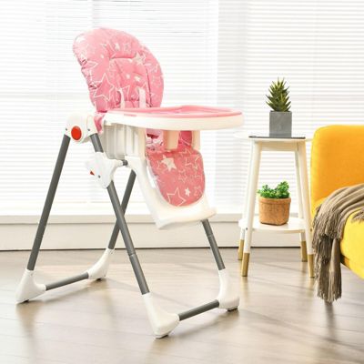Folding Baby High Dining Chair with 6-Level Height Adjustment