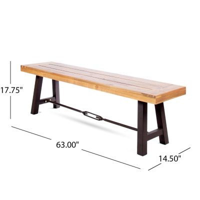 Acacia Wood Dining Bench–Indoor/Outdoor Bench for Living Room or Patio(2PK)