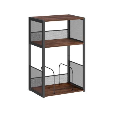 3-Tier Record Storage Table with Shelves for Vinyl Albums