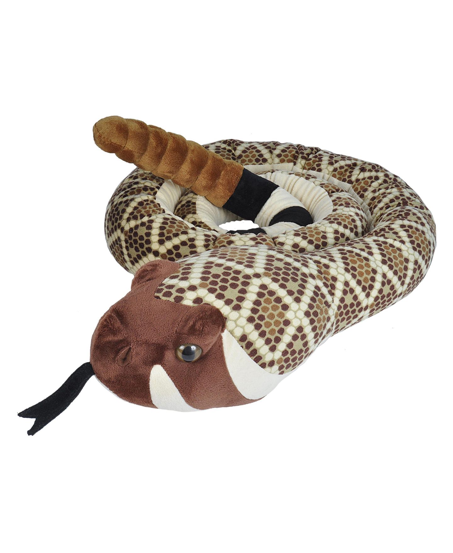 Детская мягкая игрушка Wild Republic Plush Snake Jumbo Western Diamondback Rattlesnake Stuffed Animal, 110 Inches — фото 1